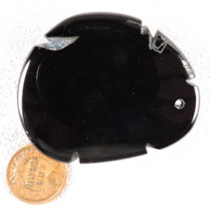 Black Agate with Druzy Quartz pocket, Black Agate Sculpt, Black Agate Cabochon, Stock C6549, from 49erMinerals image 7