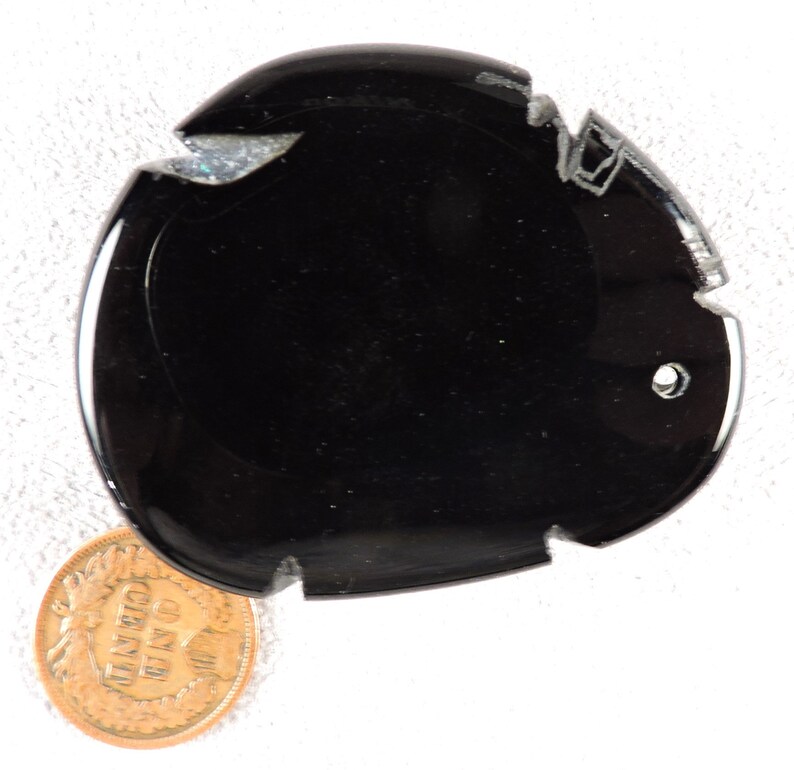 Black Agate with Druzy Quartz pocket, Black Agate Sculpt, Black Agate Cabochon, Stock C6549, from 49erMinerals image 7