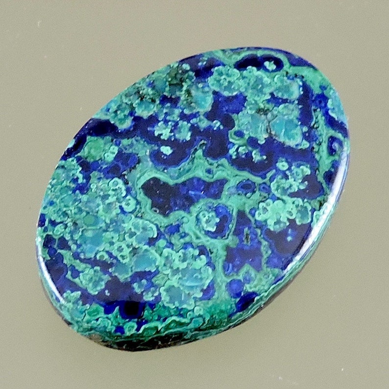 Azurite and Malachite Cabochon C3675 Hand Cut by 49erMinerals Gift Cab Morenci Azurite and Malachite Cab Designer Azurite Cab