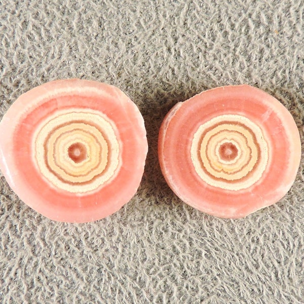 Rhodochrosite Cabochons, Rhodochrosite Earring Pair, Cabochon Earring Pair, C6176, Hand Cut by 49erMinerals