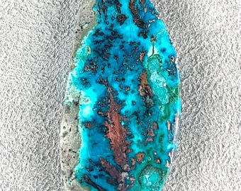 Fern Copper in Chrysocolla Cabochon |  Indonesia Gemstone | Hand Cut by 49erMinerals | C7053