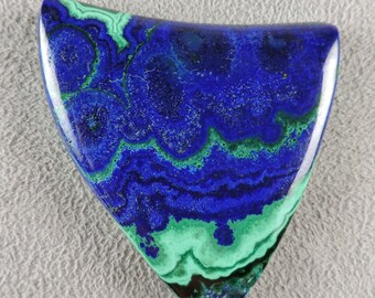 Azurite and Malachite Cabochon, Morenci Azurite and Malachite Cab, C6632, Hand Cut by 49erMinerals