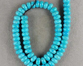 Turquoise Naco Blue Rondell Temporary Strung Bead Strands, C5845, from 49erMinerals