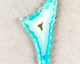 Chrysocolla Encased in Clear Chalcedony with Beta Quartz Center, C6531, Hand Cut from 49erMinerals