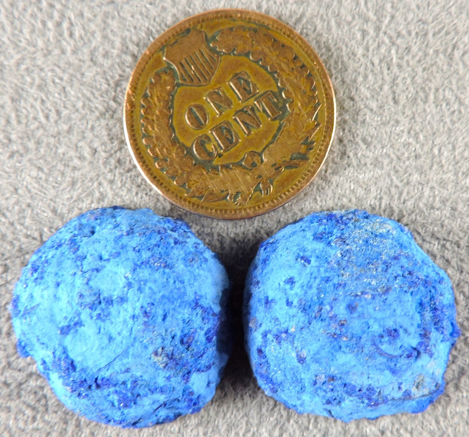 アズライトノジュールカボションペア｜ロシア産宝石｜49erMinerals 