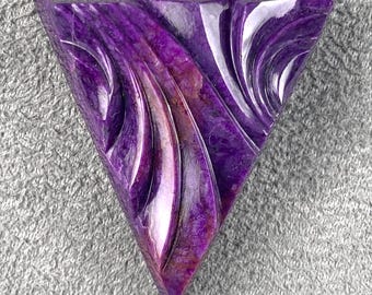 Rare Sugilite Sculpted Cabochon | Africa Gemstone | Hand Cut by 49erMinerals | C7163