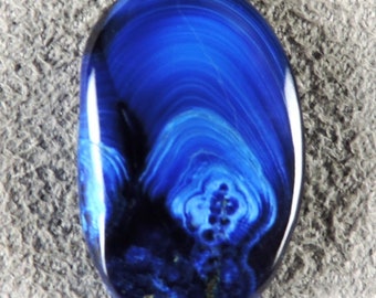 Bisbee Banded Azurite Cabochon, Bisbee Azurite, Banded Eye Azurite, Bisbee Eye Azurite,  C6618, Hand Cut by 49erMinerals