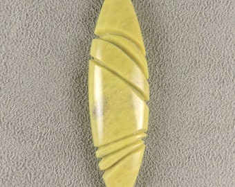 Yellow Serpentine Cabochon, Yellow Serpentine Sculpt, C6631,  Hand Cut from 49erMinerals