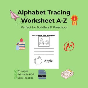 Alphabet Tracing Worksheet A-Z