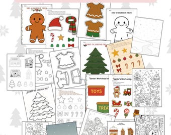 Christmas Activity Bundle PDF – Preschool & Kindergarten Worksheets (Ages 4–6)