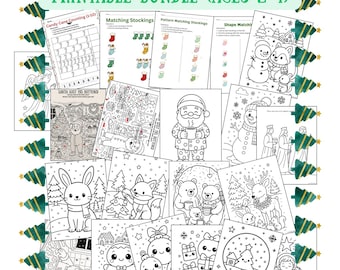 Christmas Preschool Bundle PDF – Holiday Worksheets for Toddlers (Ages 2–4)