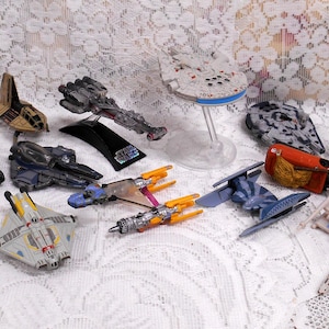 Vintage Die Cast Star Wars Vehicle Collection: Falcon, X-Wing, Tie Fighter