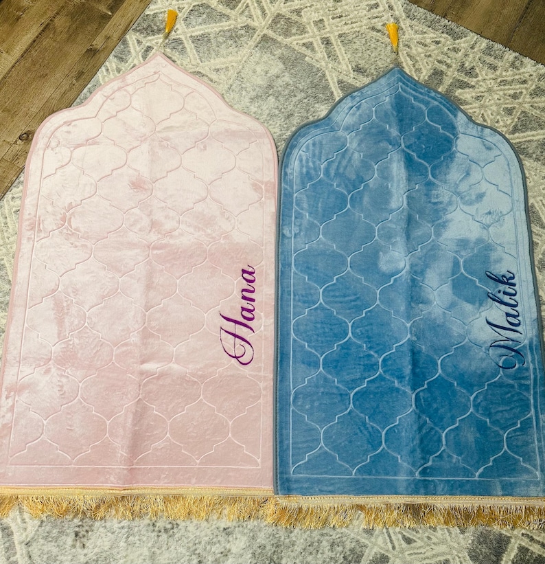 Personalized Prayer Mat, Custom Name Embroidered Sajadah, Islamic Gift ...