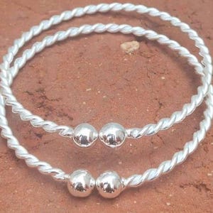 Thick West Indian Bangles, Set Of 2 Bangles, 925 Sterling Silver Bangle, Designer Bangles for women, West Indian Bangles, Valentine Gift For