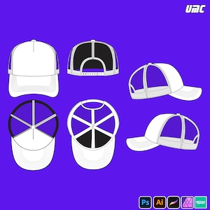 Trucker Hat Mockup: Editable Cap Template (JPG, PNG, PDF)