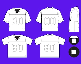 American Football Jersey Mockup – JPG, PNG, PDF | Editable Streetwear Template