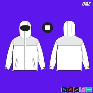 Mockup parka met capuchon – Streetwear-sjabloon JPG PNG PDF | Bewerkbaar bovenkledingontwerpbestand
