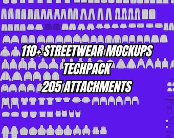 110+ Streetwear Mockups Bundle – Techpack & 205 Attachments