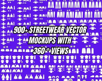 900+ Streetwear Vector Mockup Pack – Apparel Design Templates (Digital Download)