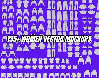 135+ Women Streetwear Vector Mockup Pack – Png, Ai | Hoodies, Tank Tops, Bodysuits, Cropped Shirts, Pants, Jackets, Shorts & More