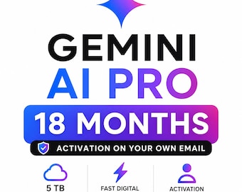 Gemini AI Pro 18 mois – Assistant IA Google, 5 To de stockage cloud, Gemini Live et Recherche approfondie
