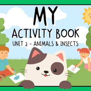 Preschool Learning Printables - Educational Activity Book PDF for Kids - Animals and Insects