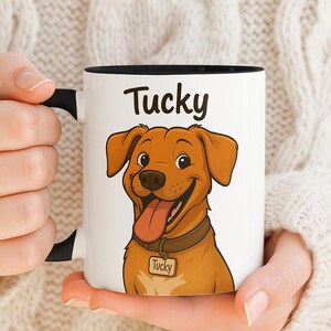 Personalisierte Hundeliebhaber Tasse, Benutzerdefinierte Cartoon Haustier Porträt, Keramik Kaffeetasse, Geschenk für Haustier Eltern, Geburtstagsgeschenk, Weihnachtsgeschenk, Haustier