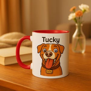 Personalized Dog Lover's Mug, Custom Cartoon Pet Portrait, Ceramic Coffee Cup, Gift for Pet Parents, Birthday Present, Holiday Gift, Pet