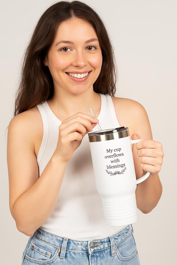 Faith-Inspired Insulated Travel Mug - 40oz, Motivational Drinkware, Blessings Cup, Gift for Her, Bible Verse Mug, Inspirational Travel [...]