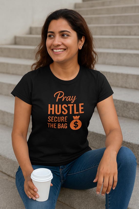 Pray Hustle Secure the Bag, Christian Boss Babe Tee, Faith & Hustle T-Shirt, Soft Entrepreneur, Gift for Women
