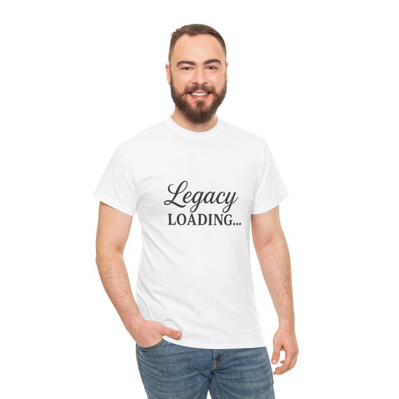 Legacy Loading Unisex Heavy Cotton Tee, Casual Graphic Shirt, Gift for Tech Lovers, Birthday Gift, Soft Everyday Wear