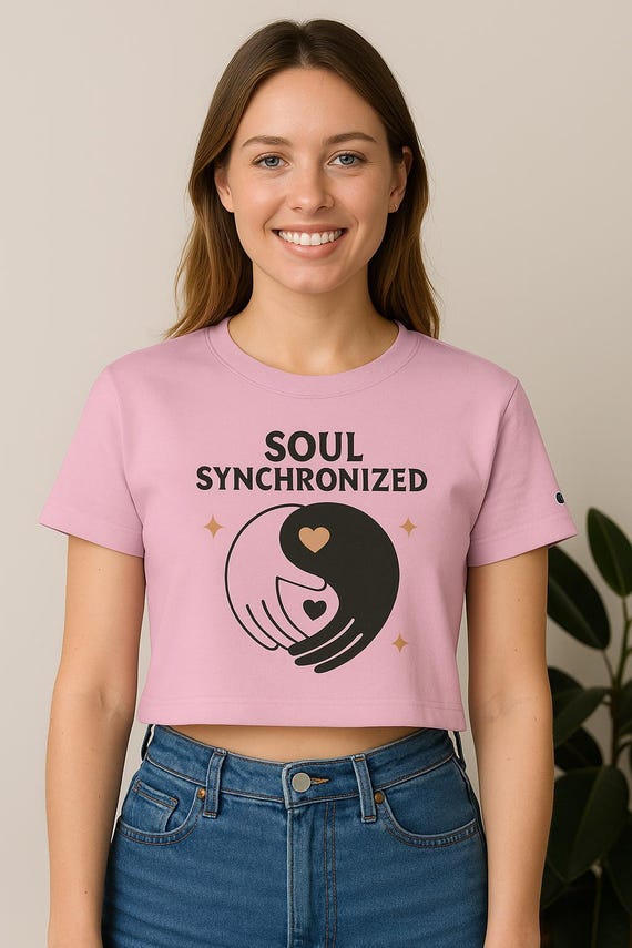 Soul  Synchronized, Cropped Tee, Gift for Her, Birthday Gift for a Friend, Best Friend Love, Crop Tee gift, BFF Gift, Twin Flame Tee