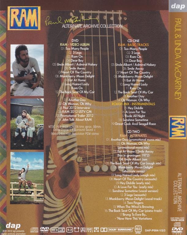 Paul Mccartney Ram Alternate Archive Collection 2 CD & 1 DVD Set