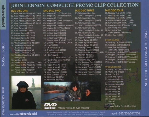 John Lennon / Complete Promo Clips ミュージック John Lennon