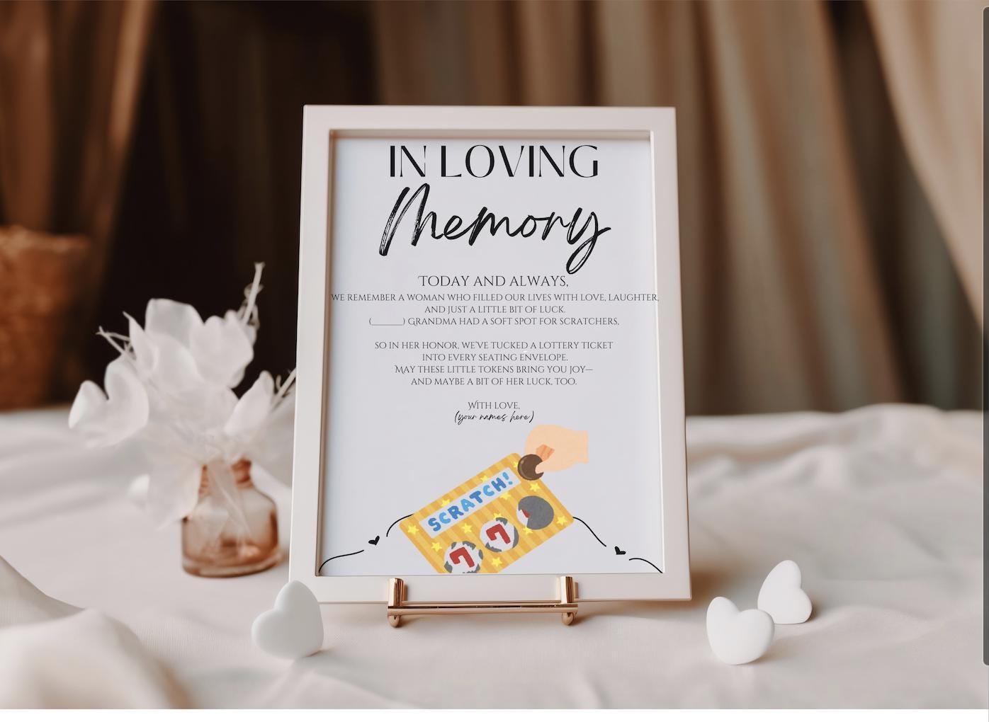 In Memory Raffle Ticket Editable in Loving Memory Sign • Canva Template • Wedding Memorial Sign ...