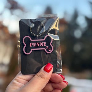 Personalized 3D Printed Dog Bone Name Tag | Custom Pet ID Collar Charm