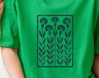 Vintage Pressed Flowers Shirt Comfort Colors Boho Cottagecore Tshirt Botanical Purple Floral Tee Wildflowers Top Plant Lover Tees Flower