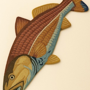 Handmade Tufted Wool Fish Rug: Whimsical Nursery & Playroom Decor
