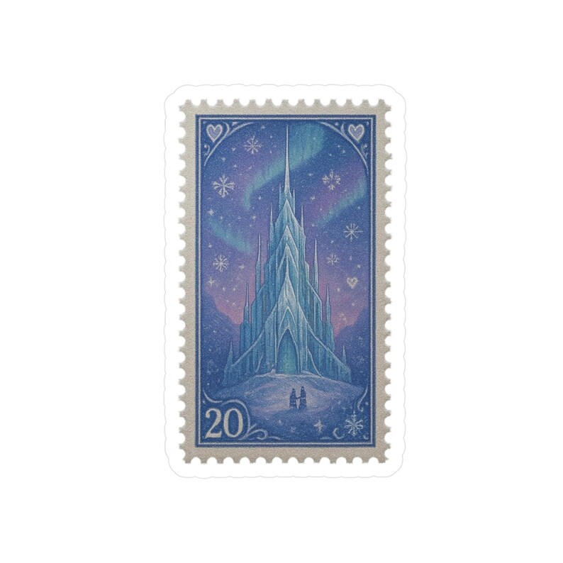 Disney Frozen Vintage Stamp Vinyl Sticker, Elsa's Ice Castle - Etsy