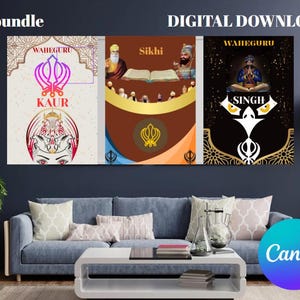 Sikh Poster Bundle | Singh, Kaur & Sikhi Wall Art | Digital Sikhism Prints | Punjabi Spiritual Decor PDF