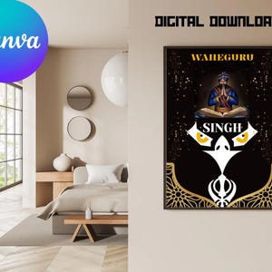 Singh Poster – Sikh Wall Art Printable (A4 PDF Digital Download)