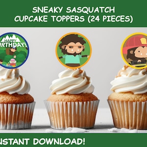 24 SNEAKY SASQUATCH Cupcaketoppers direct downloaden