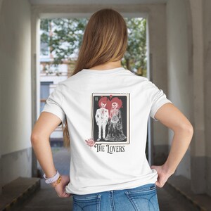 Camiseta de la Carta del Tarot de los Enamorados, Camiseta de los Enamorados con Esqueletos, Camiseta con Gráfico de la Carta del Tarot Vintage, Regalo para los Amantes del Tarot