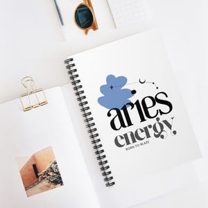 Aries Spiral Notebook, Aries Zodiac Gifts, Perfect for Aries, Astrology Lovers, Simple Aries Journal, Aries Birthday Gift