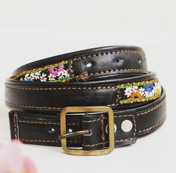 Vintage Brown Belt with Multicolor Embroidery s-l400.jpg main image 3