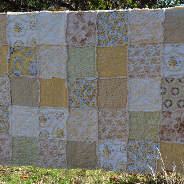 King Size Rag Quilt Etsy