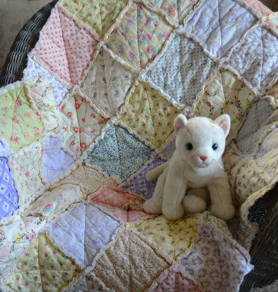 Shabby Chic Rag Quilt Crib Size Etsy