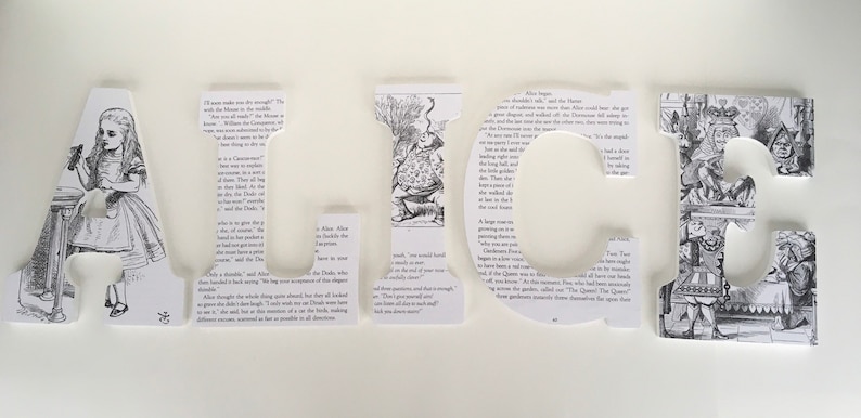 Alice in Wonderland Custom Wood Letters Children's Book - Etsy