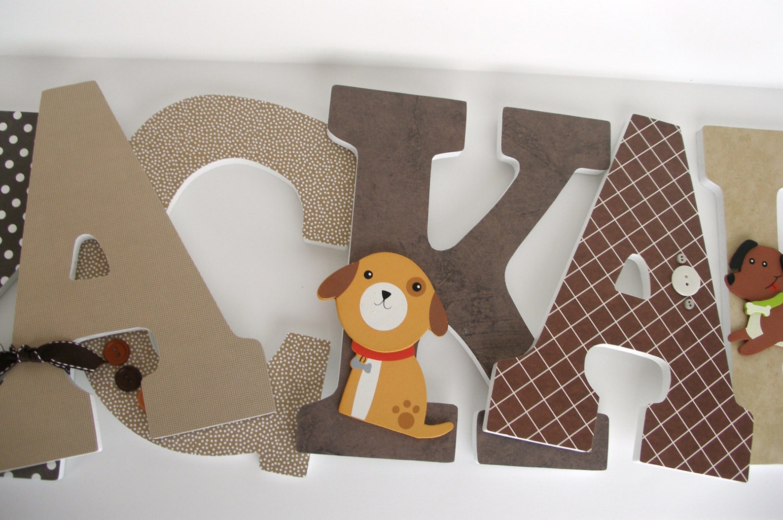 Baby Boy Hanging Wall Letters Brown Neutral Tones Custom Etsy