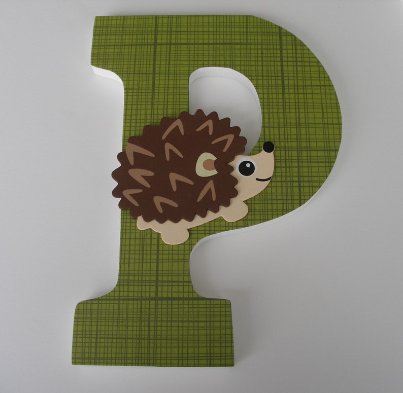 Hedgehog Custom Decorated Wooden Letters Nursery Name Décor Etsy
